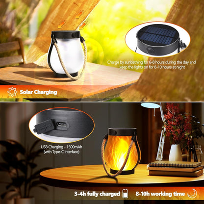 AuraFlame™ Solar Lantern